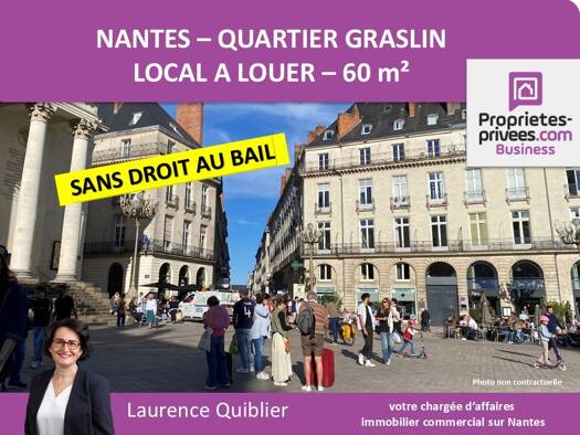 Local commercial à louer 2 730 € 60 m² de surface de vente divisible Graslin-Commerce Nantes 44000