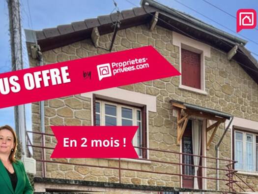Maison à vendre 120 000 € 3 pièces 2 chambres 60 m² 172 m² de terrain Rivet Brive-la-Gaillarde 19100