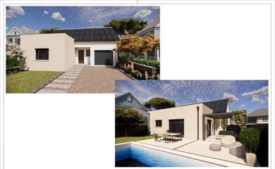 Maison de plain-pied à vendre 284 300 € 4 pièces 3 chambres 105 m² 415 m² de terrain Saint-Ouën-des-Toits 53410