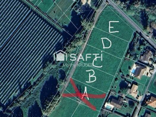 Terrain constructible viabilisé à vendre 48 000 € 1 913 m² de terrain Saint-Pierre-d'Eyraud 24130