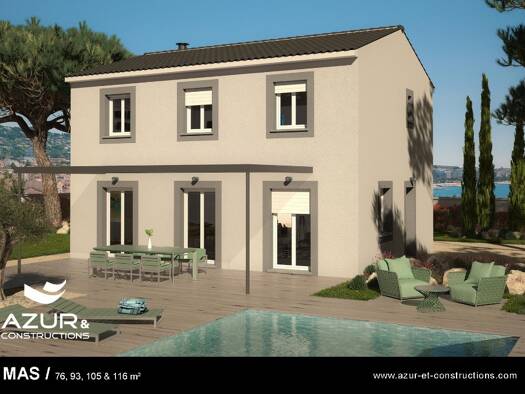 Terrain avec maison neuve à vendre 299 000 € 5 pièces 3 chambres 76 m² 350 m² de terrain Agglomeration Sénas 13560