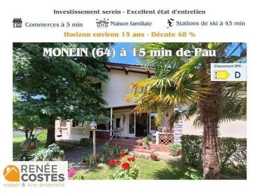 Maison en viager occupé Bouquet 59 252 € 7 pièces 5 chambres 163 m² 1 065 m² de terrain Le Hameau Pau 64000