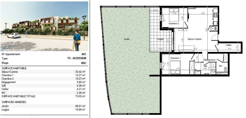 Maison à louer, 74m², FRONTIGNAN