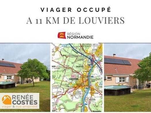 Maison en viager occupé Bouquet 62 950 € 6 pièces 5 chambres 143 m² 1 301 m² de terrain Cote de la Justice-Saint Lubin Louviers 27400