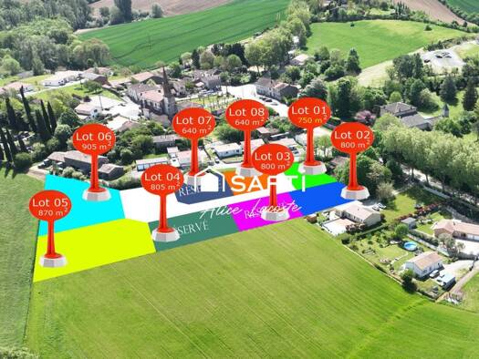 Terrain constructible viabilisé à vendre 62 500 € 640 m² de terrain Lacaugne 31390