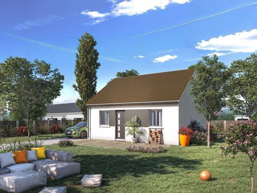 Terrain avec maison neuve à vendre 224 450 € 3 pièces 2 chambres 49 m² 560 m² de terrain Giremoutiers 77120