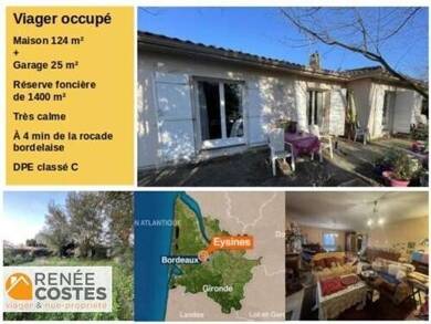 Maison en viager occupé Bouquet 79 875 € 4 pièces 3 chambres 124 m² 1 475 m² de terrain Bordeaux 33000