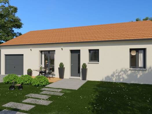 Terrain avec maison neuve à vendre 199 900 € 5 pièces 3 chambres 90 m² 868 m² de terrain Dompierre-les-Ormes 71520