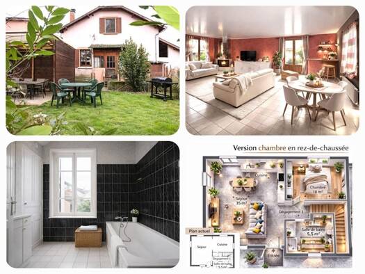 Maison à vendre 275 000 € 4 pièces 3 chambres 97,3 m² 384 m² de terrain Le Pont des Planches-Quartiers Est Vaulx-en-Velin 69120