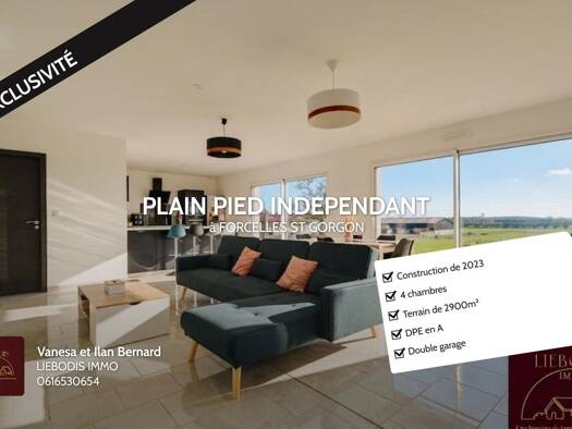 Maison de plain-pied à vendre 325 000 € 5 pièces 4 chambres 130 m² Xirocourt 54740