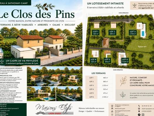 Terrain constructible viabilisé à vendre 240 000 € 667 m² de terrain Sathonay-Camp 69580