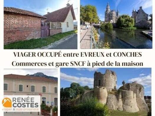 Maison en viager occupé Bouquet 45 750 € 4 pièces 3 chambres 75 m² 304 m² de terrain Navarre Évreux 27000