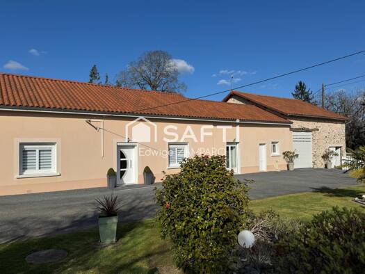 Maison de plain-pied à vendre 222 500 € 5 pièces 3 chambres 132 m² 12 259 m² de terrain Saint-Bazile 87150