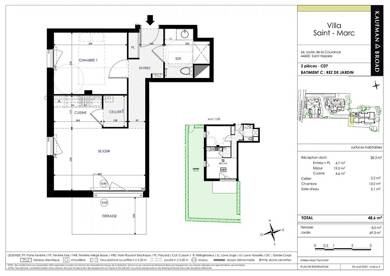 Appartement à louer 640 € 2 pièces 1 chambre 48,6 m² RDC Saint Marc Est Saint-Nazaire 44600