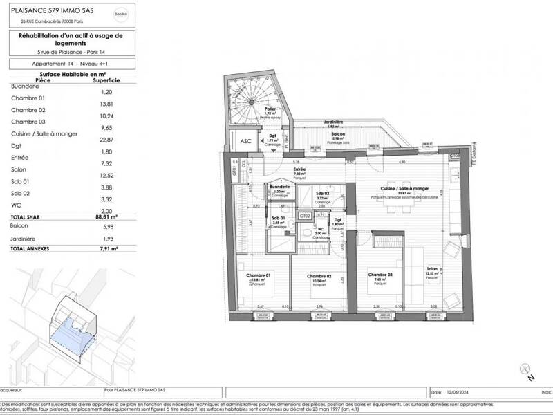 Maison à vendre, 96m², PARIS 14E