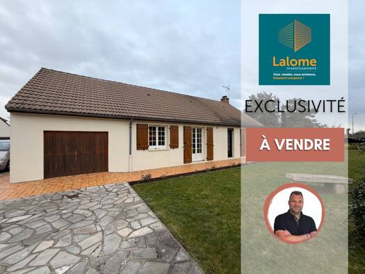Maison de plain-pied à vendre 299 900 € 5 pièces 3 chambres 86,6 m² 1 093 m² de terrain Magnanville 78200
