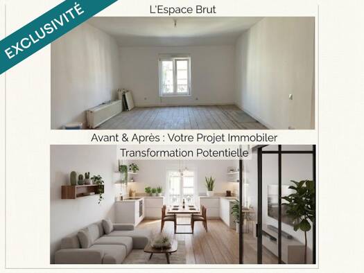 Appartement à vendre 50 000 € 3 pièces 1 chambre 64 m² Étage 1/2 Sud Ouest Lunéville 54300