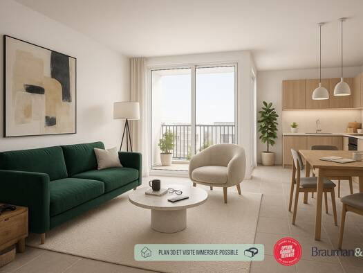 Appartement à vendre 337 300 € 3 pièces 2 chambres 64 m² 2ème étage Thiverval-Grignon 78850