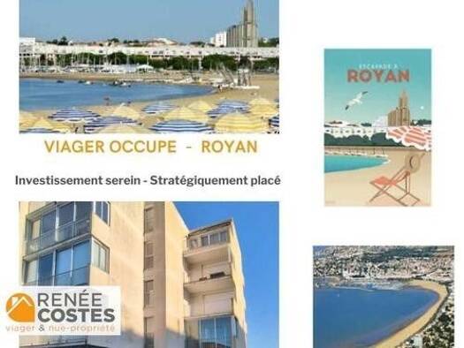 Appartement en viager occupé Bouquet 32 670 € 2 pièces 1 chambre 63 m² Étage 1/4 Le Fief-La Garenne Royan 17200
