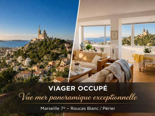 Appartement en viager libre Bouquet 105 000 € 4 pièces 3 chambres 81 m² 4ème étage Le Roucas Blanc Marseille 7ème arrondissement 13007