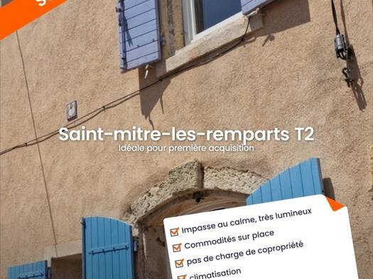 Maison à vendre 129 900 € 2 pièces 1 chambre 40 m² Centre Saint-Mitre-les-Remparts 13920