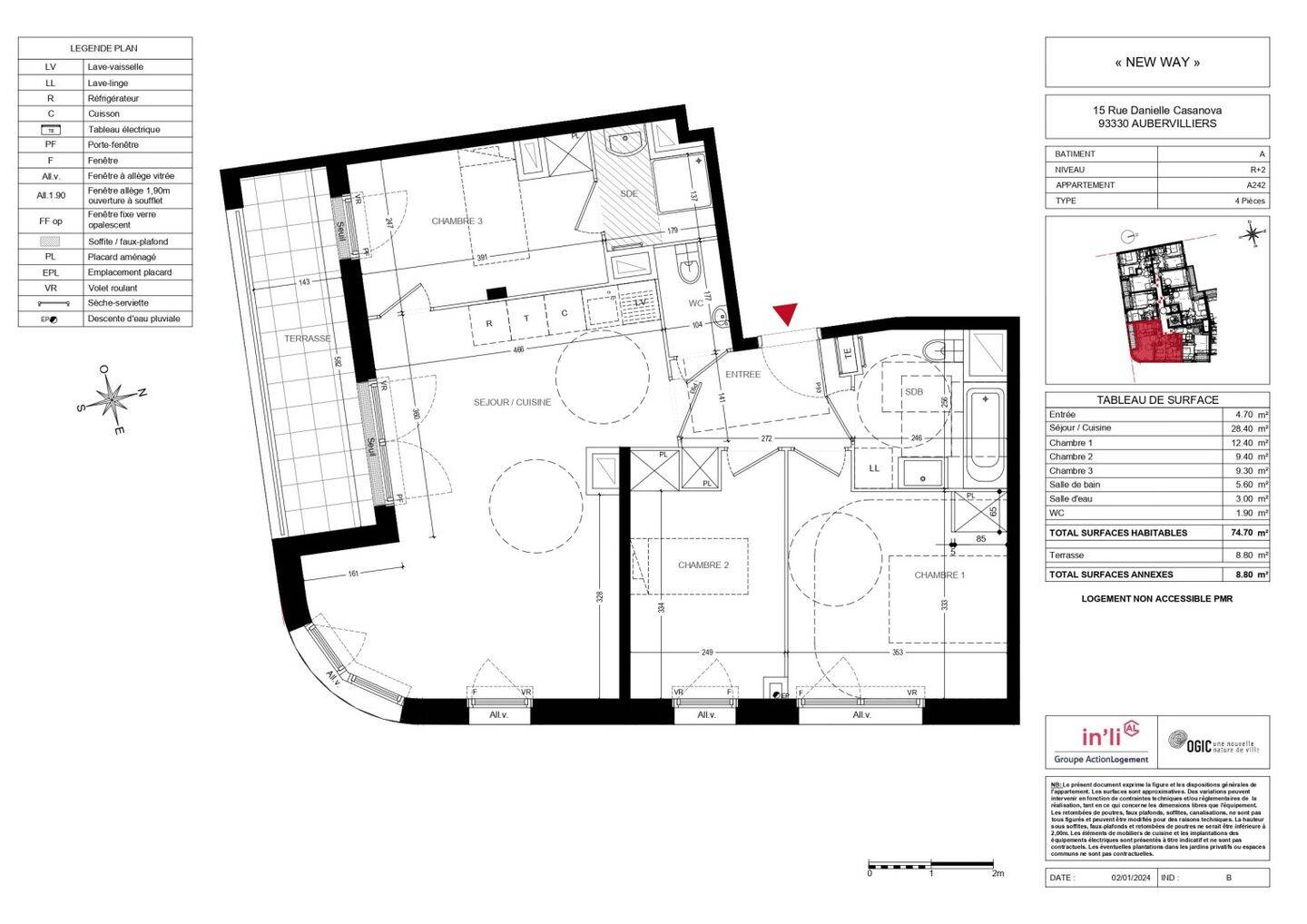 Maison à louer, 75m², AUBERVILLIERS