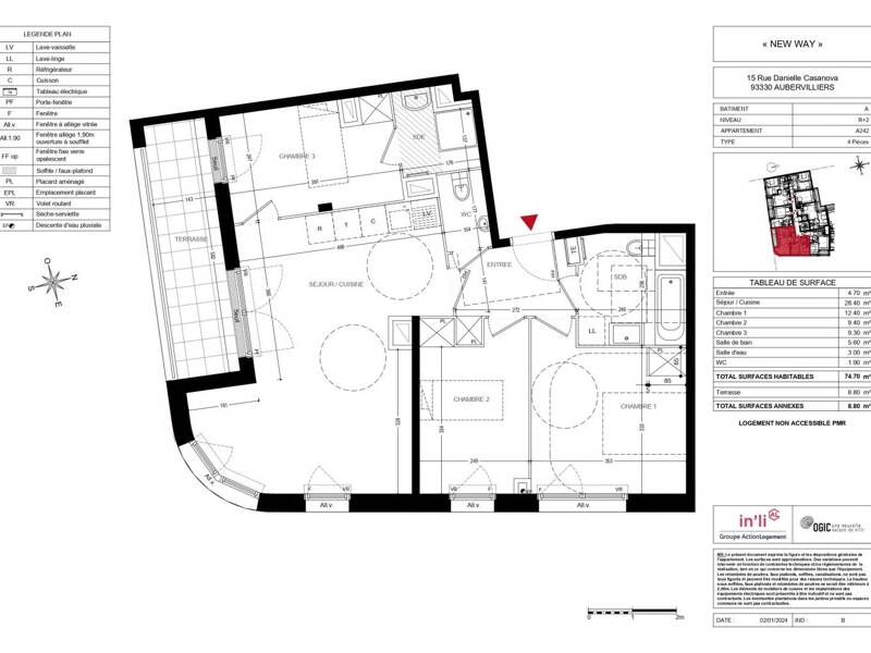 Maison à louer, 75m², AUBERVILLIERS