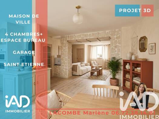 Maison de ville à vendre 212 000 € 4 pièces 3 chambres 151 m² Badouillère-Saint Roch-Valbenoîte Saint-Étienne 42100