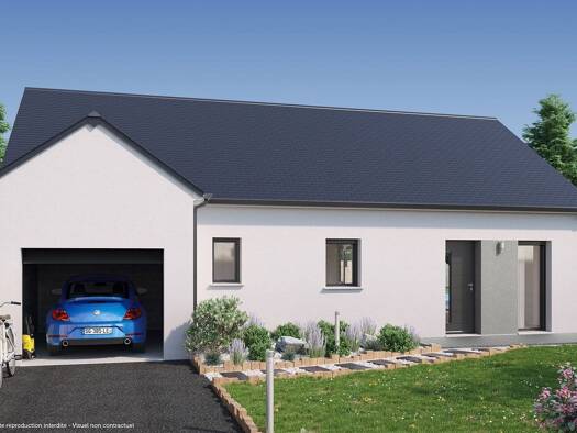 Terrain avec maison neuve à vendre 180 274 € 3 pièces 2 chambres 79 m² 464 m² de terrain La Croix-en-Touraine 37150