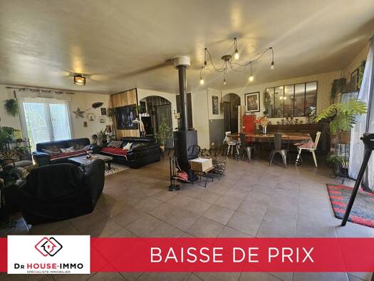 Maison de plain-pied à vendre 194 000 € 4 pièces 3 chambres 101 m² 1 329 m² de terrain Nord Saint-Astier 24110