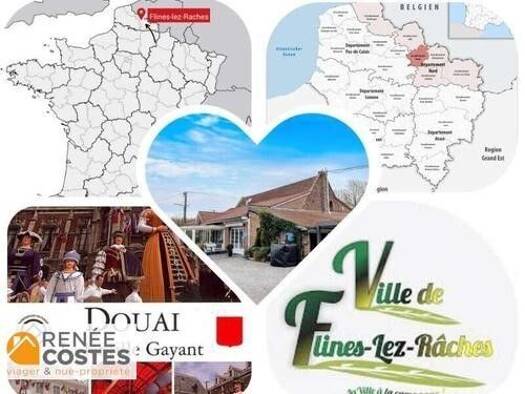 Maison en viager occupé Bouquet 67 750 € 6 pièces 2 chambres 210 m² 4 417 m² de terrain Hameau de Frais Marais Douai 59500