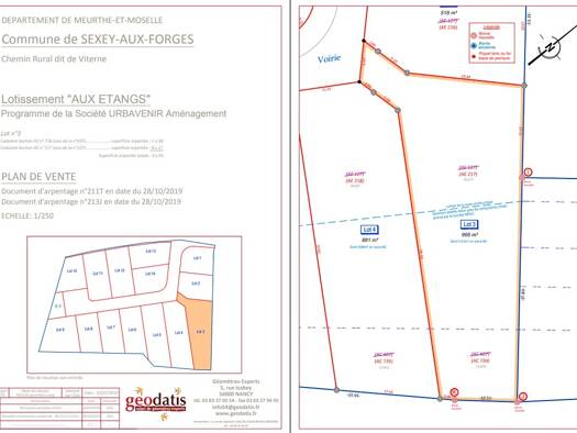 Terrain constructible à vendre 85 500 € 995 m² de terrain Sexey-aux-Forges 54550