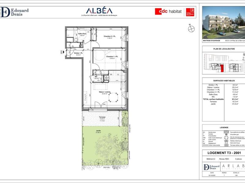 Maison à louer, 62m², MONTOIR DE BRETAGNE