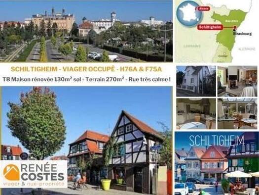 Maison en viager occupé Bouquet 133 750 € 5 pièces 3 chambres 100 m² 270 m² de terrain Espace Européen de l'Entreprise-Mittefeld Schiltigheim 67300