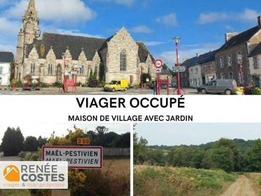 Maison en viager occupé Bouquet 28 760 € 5 pièces 4 chambres 74 m² 300 m² de terrain Maël-Pestivien 22160