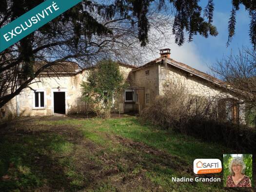 Maison à vendre 89 000 € 6 pièces 2 chambres 109 m² 604 m² de terrain Touvérac 16360