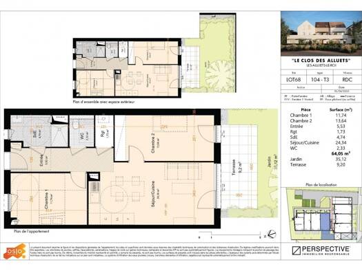 Appartement à vendre - neuf 313 600 € 3 pièces 2 chambres 64 m² dès le 01/07/2027 Les Alluets-le-Roi 78580