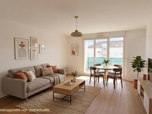 Appartement à louer 805 € 3 pièces 2 chambres 67 m² 2ème étage Nord de la route de Bouguenais La Montagne 44620