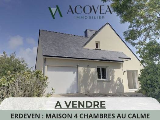 Maison à vendre 376 900 € 5 pièces 4 chambres 88 m² 930 m² de terrain Erdeven 56410