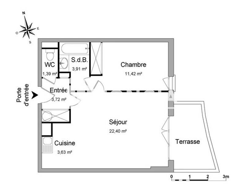 Maison à louer, 46m², CLERMONT L'HERAULT