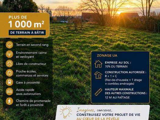 Terrain constructible à vendre 130 000 € 1 026 m² de terrain Bersée 59235