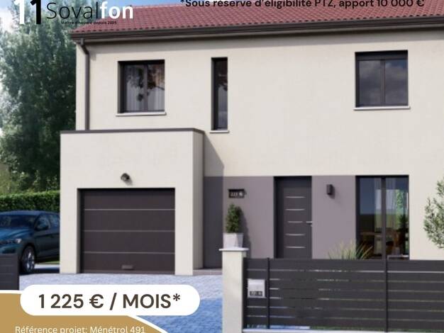 Terrain avec maison neuve à vendre 270 000 € 5 pièces 4 chambres 112 m² 491 m² de terrain Ménétrol 63200