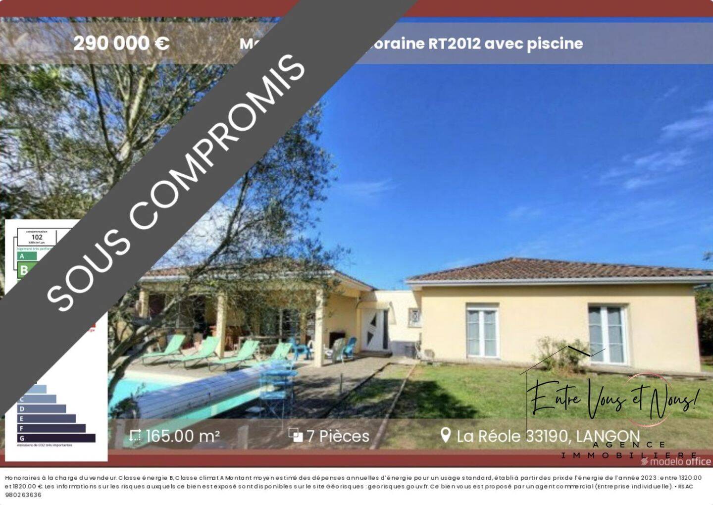 Maison à vendre, 165m², LA REOLE