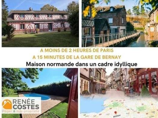 Maison en viager occupé Bouquet 42 934 € 5 pièces 4 chambres 125 m² 2 078 m² de terrain Centre Ville Bernay 27300