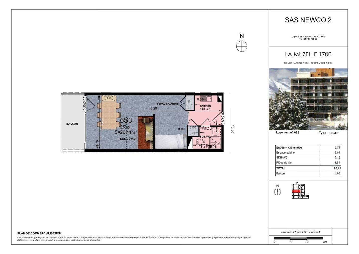 Maison à vendre, 26m², MONT DE LANS