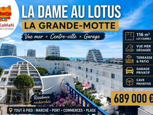 Appartement à vendre 689 000 € 4 pièces 2 chambres 141 m² Étage 4/8 Sud La Grande-Motte 34280