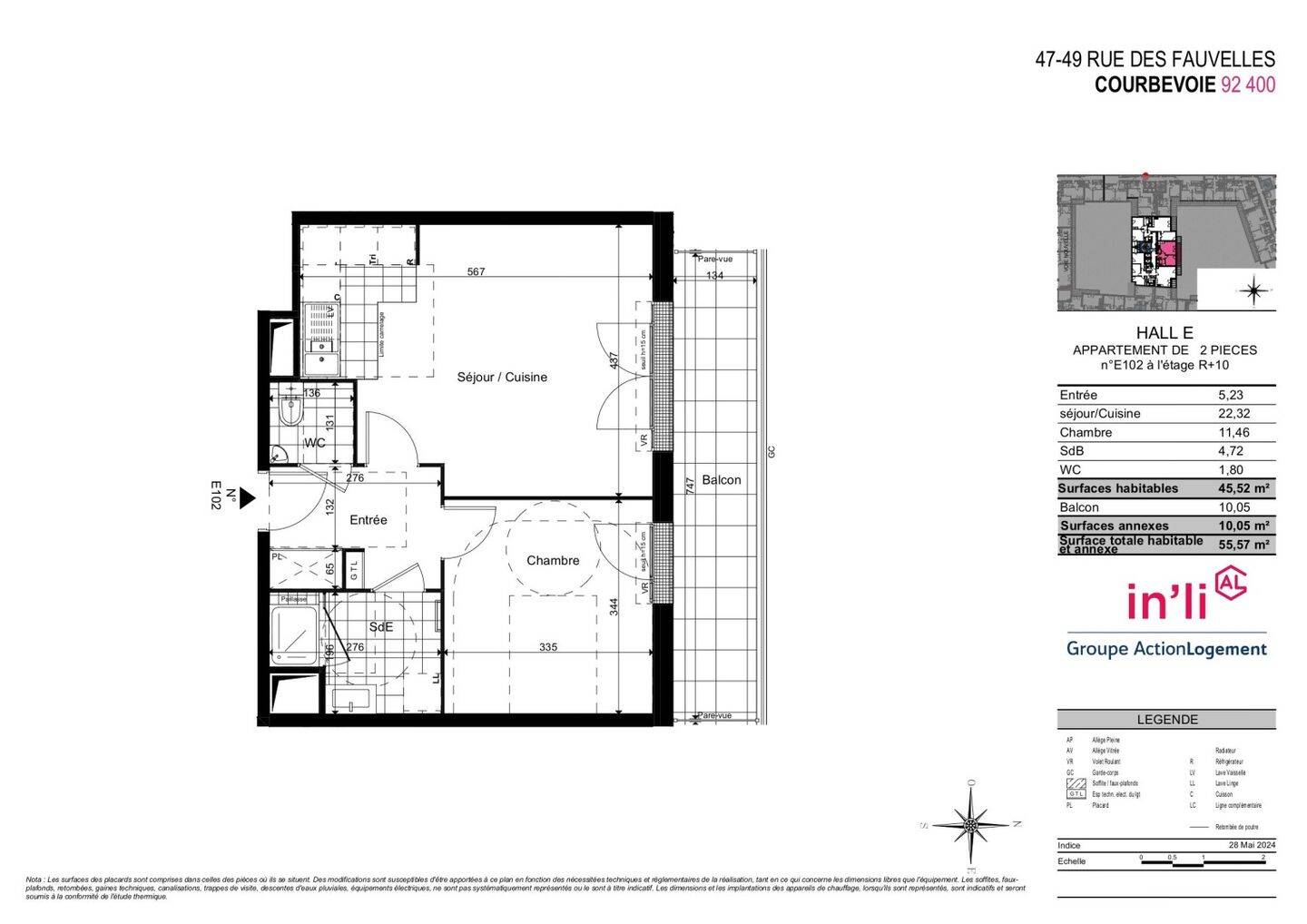 Maison à louer, 46m², COURBEVOIE