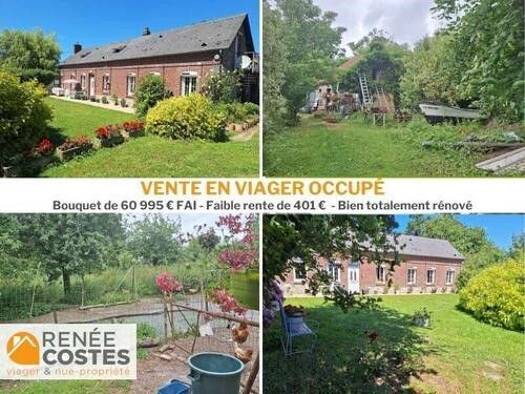 Maison en viager occupé Bouquet 60 995 € 4 pièces 3 chambres 112 m² 6 270 m² de terrain Par d'Activités du Talou Dieppe 76200