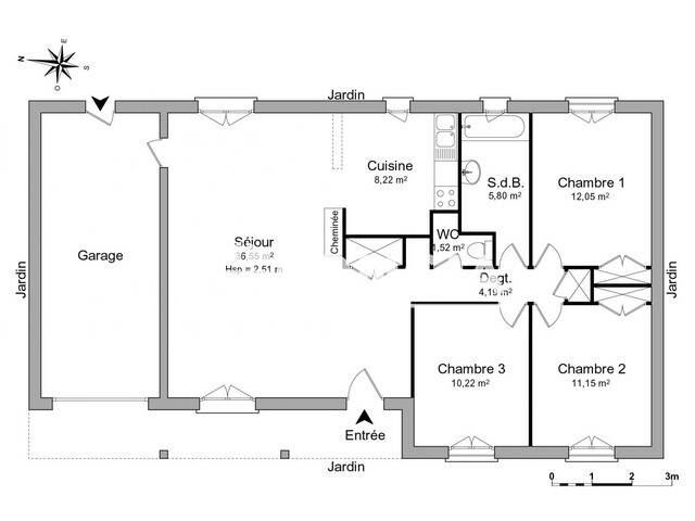 Maison à louer, 90m², NIEUIL L'ESPOIR