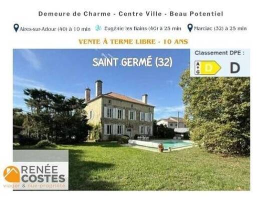 Maison en viager 228 160 € 7 pièces 5 chambres 279 m² 4 769 m² de terrain Rive Gauche Aire-sur-l'Adour 40800